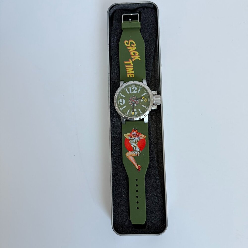 Like New - Cockpit Company Sack Time Vintage Collection Adult Watch in Green